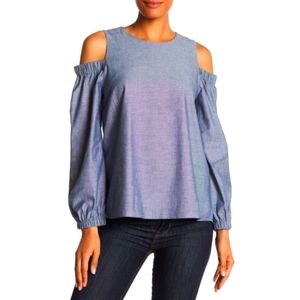 Ro & De Cold Shoulder Jean Long Sleeve
